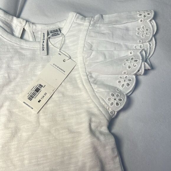 Janie and Jack 100048770 Eyelet Ruffle Sleeve Top NWT size 12-18 months - Picture 5 of 8